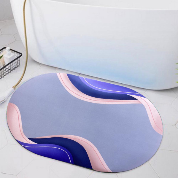 Супер абсорбираща подложка за баня BATH MAT "WAVE" - антихлъзгаща, водоабсорбираща, килимче