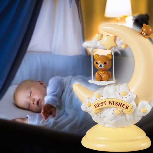 Вълшебна LED детска лампа MOON LAMP - BEST WISHES GL1818, настолна, Детенце учи