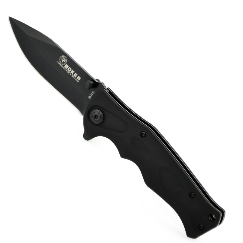 Метален, черен, сгъваем нож BOKER B048 - лазерно заточен