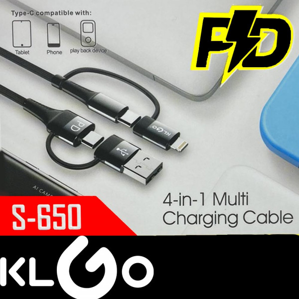 4в1 Мултифункционално зарядно за мобилни устройства KLGO S-650