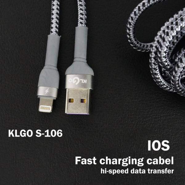 USB кабел за бързо зареждане и трансфер на данни KLGO S - 106 за iPhone