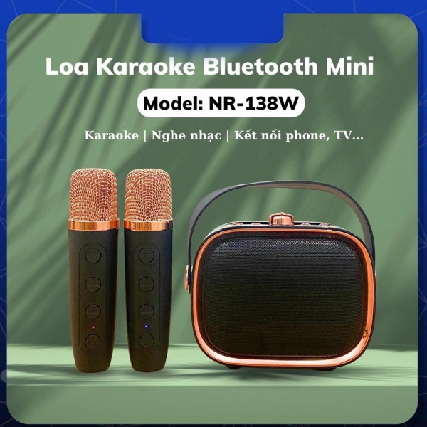 Портативна Bluetooth мощна тонколона NR-138w с 2 микрофона