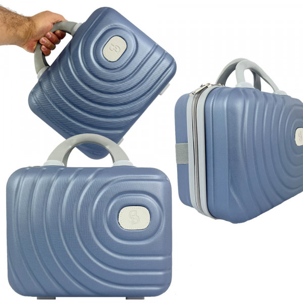 Надкуфарна пътна чанта CUBE DD LIGHT BLUE, PVC, с цип, крачета и ластик за фиксиране
