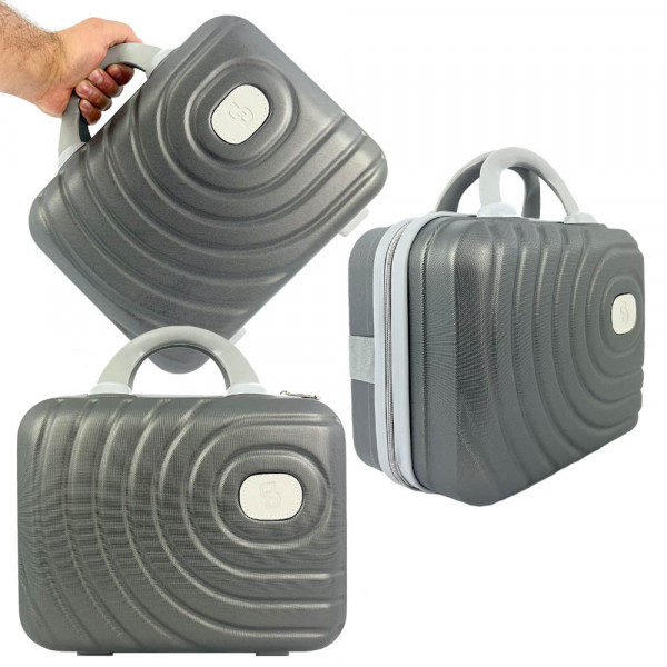 Надкуфарна пътна чанта CUBE DD SILVER, PVC, с цип, крачета и ластик за фиксиране