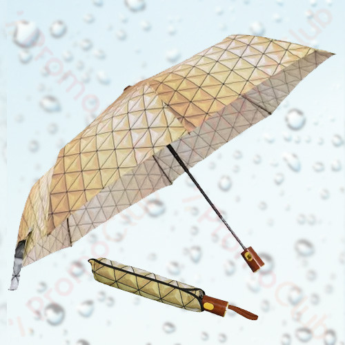 Дамски цветен и удобен, ветроустойчив чадър с механично отваряне -  Жълт 2112