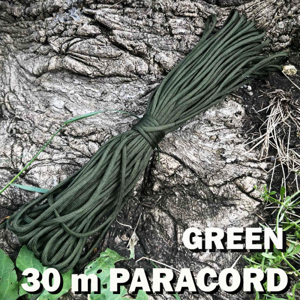 Здраво въже - PARACORD 550, 30 метра, зелен цвят