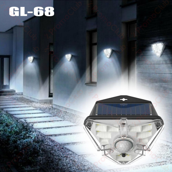 Външна соларна LED лампа GL-68 за дома и градината, слънчева, сензор за движение