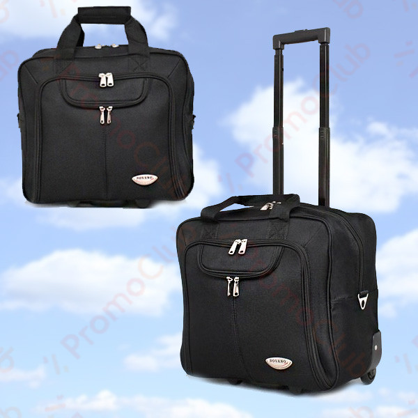 Пилотски куфар с колелца и прибираща се дръжка ROVANO - BLACK 12832