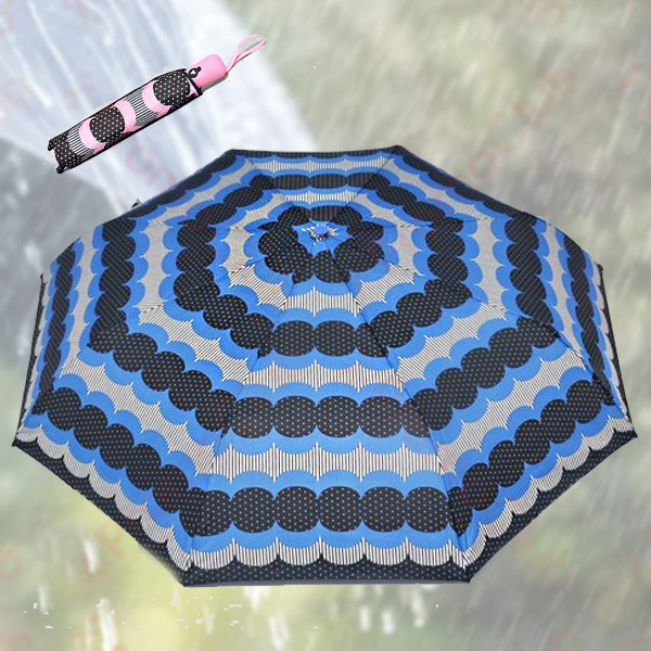 Цветен ветроустойчив дамкси чадър, еднопосочен автомат SPIRAL - BLUE 1848