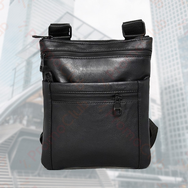 Мъжка чанта от еко кожа с множество джобове CITY - BLACK 01710-1