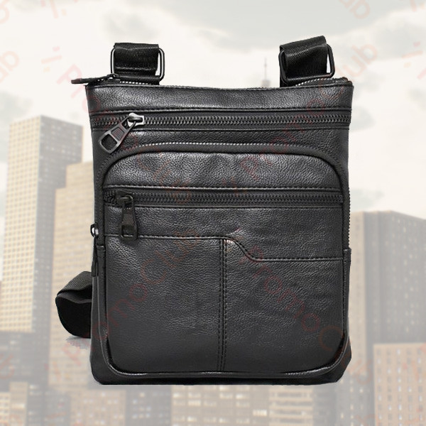 Стилна и практична мъжка чанта от еко кожа MEN STYLE - BLACK 1728-1