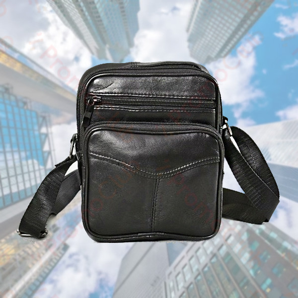 Стилна и удобна мъжка чанта от естествена кожа MEN STYLE - BLACK 211
