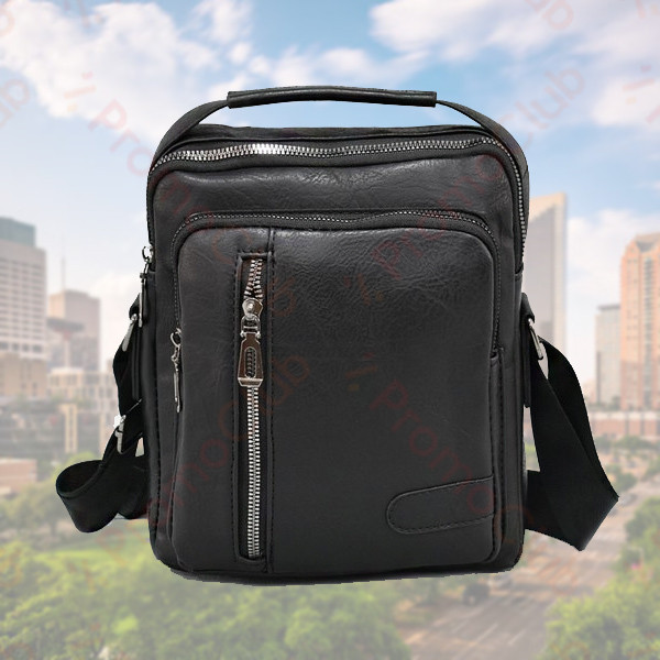 Удобна, здрава и стилна мъжка чанта от еко кожа MENSTYLE - BLACK 5128