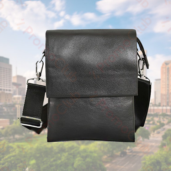 Стилна и практична мъжка чанта от еко кожа MENSTYLE - BLACK 3668-2