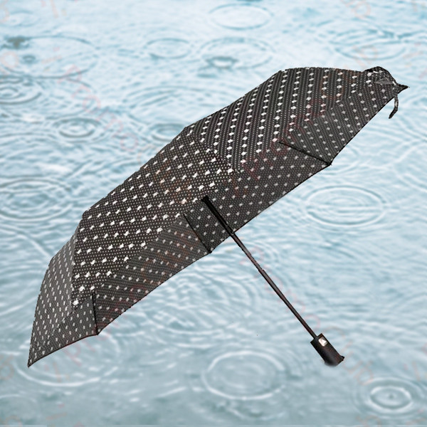 Ветроустойчив и красив дамски чадър RAINDROP - BLACK 12531