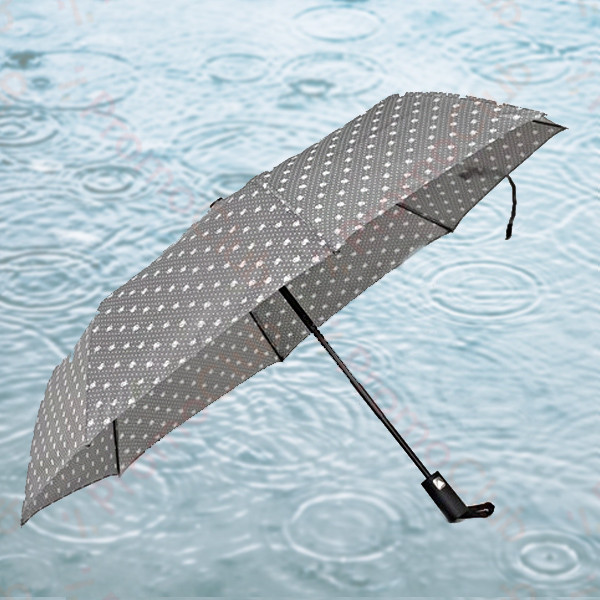 Ветроустойчив и красив дамски чадър RAINDROP - GREY 12531