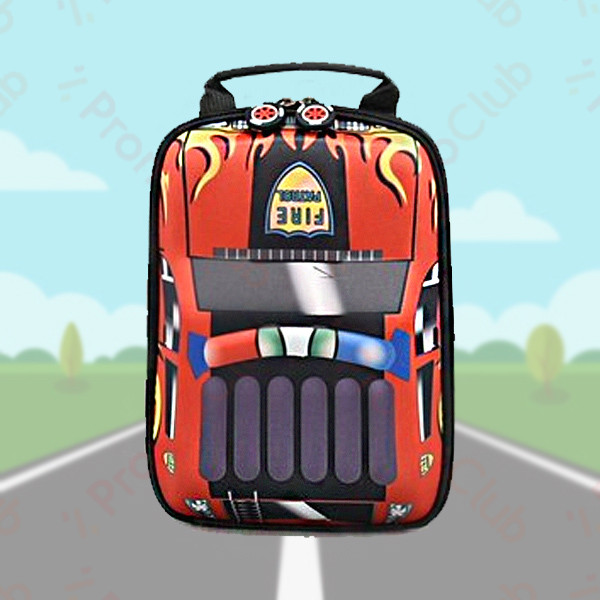 Интересна детска раница за момче с релефна форма на кола RACER - RED 21598-1