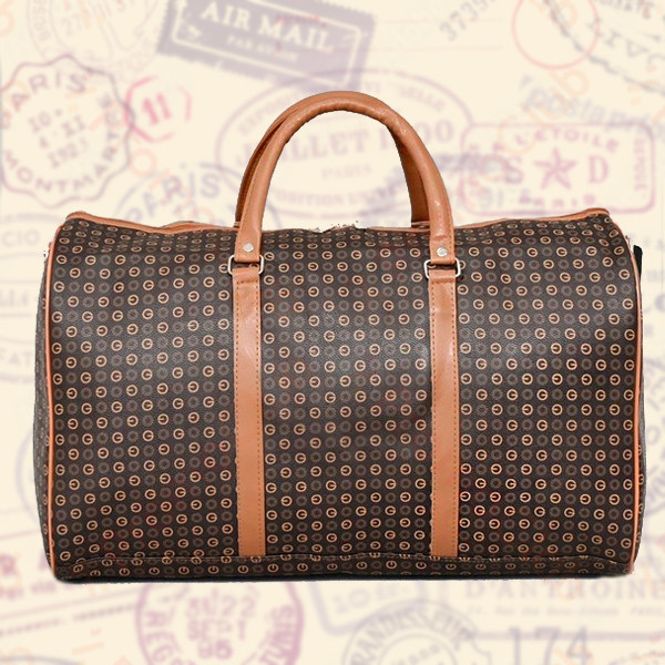 Голяма, стилна и удобна пътна чанта от еко кожа TRAVEL - BROWN 2830