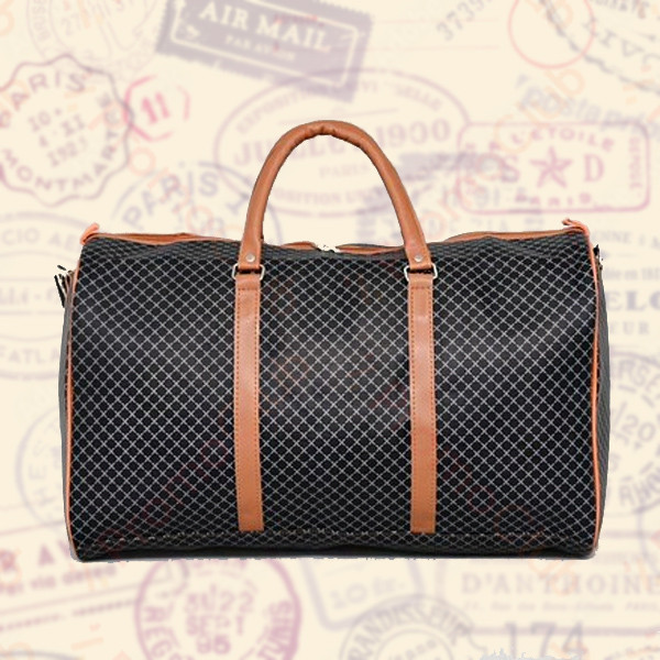 Голяма, стилна и удобна пътна чанта от еко кожа TRAVEL - BLACK 2830