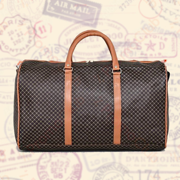 Голяма, стилна и удобна пътна чанта от еко кожа TRAVEL - DARK BROWN 2830