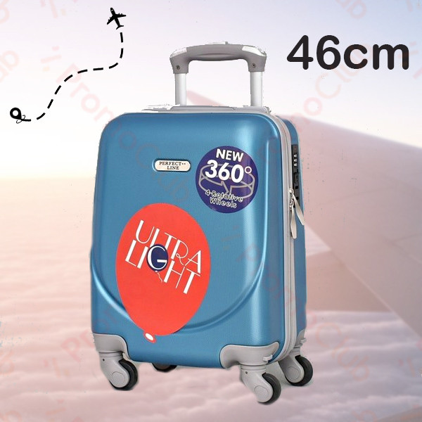 Компактен и практичен ABS авио куфар за ръчен багаж, 46cm - BLUE 1217