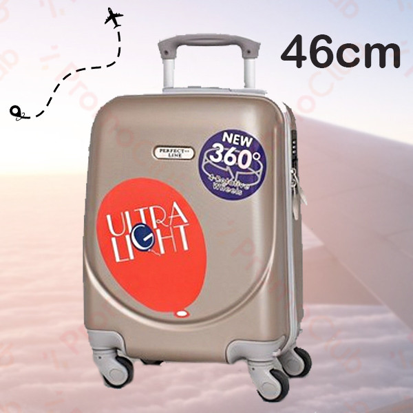 Компактен и практичен ABS авио куфар за ръчен багаж, 46cm - CHAMPAGNE 1217