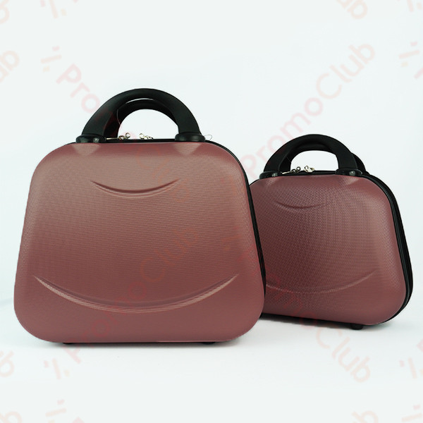 ДВЕ надкуфарни пътни авио чанти LADY FACH ROSE PINK, PVC, с цип, крачета и ластик за фиксиране