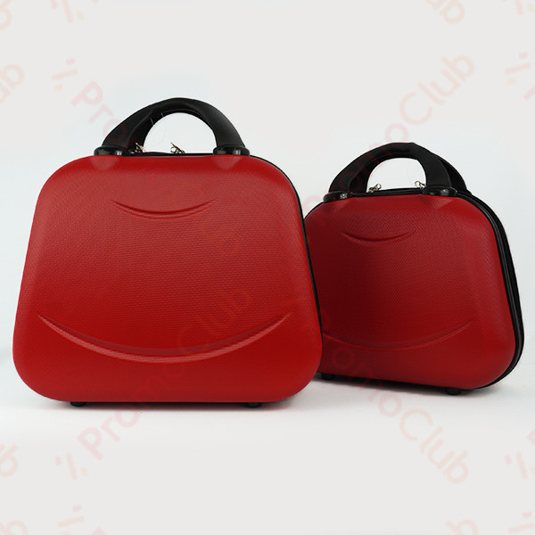 ДВЕ надкуфарни пътни авио чанти LADY FACH RED, PVC, с цип, крачета и ластик за фиксиране