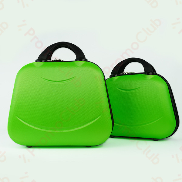 ДВЕ надкуфарни пътни авио чанти LADY FACH BRIGHT GREEN, PVC, с цип, крачета и ластик за фиксиране