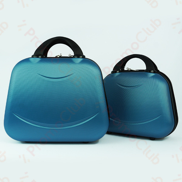 ДВЕ надкуфарни пътни авио чанти LADY FACH LIGHT BLUE, PVC, с цип, крачета и ластик за фиксиране