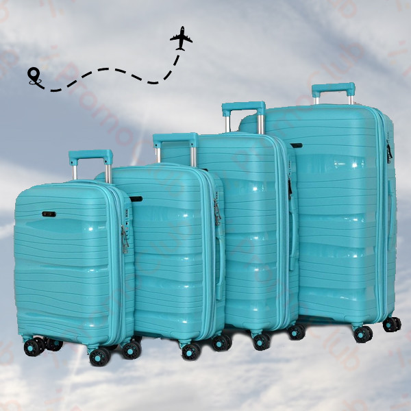 Комплект 4бр здрави и практични авио куфари TRAVEL - BLUE  PP 4003