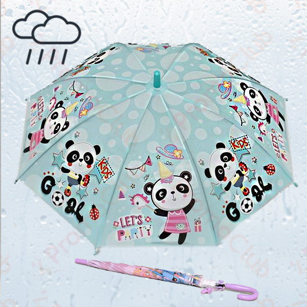 Цветен детски чадър с удобна дръжка, има свирка прикачена към дръжката PANDA 12933