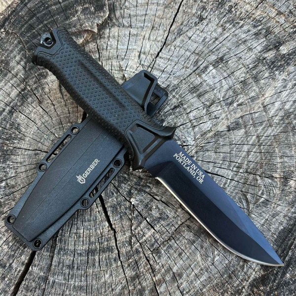 Тактически нож за оцеляване GERBER TACTICAL Black, стомана 420, вулканизирана дръжка, тактическа кания