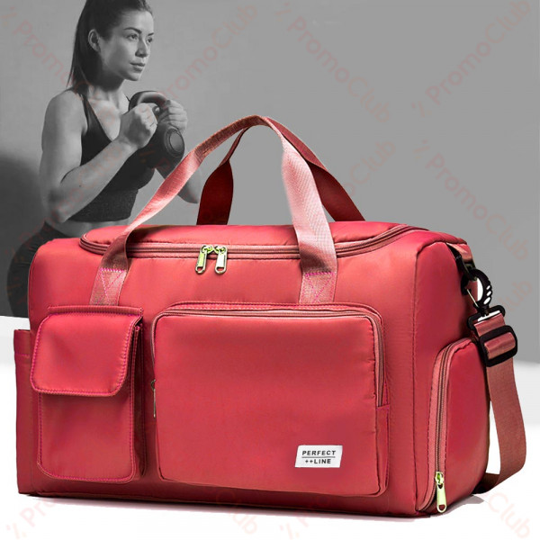 Здрава и удобна текстилна чанта 12930 RED за ръчен багаж, спорт, бебе и др.
