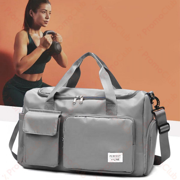 Здрава и удобна текстилна чанта 12930 GREY за ръчен багаж, спорт, бебе и др.