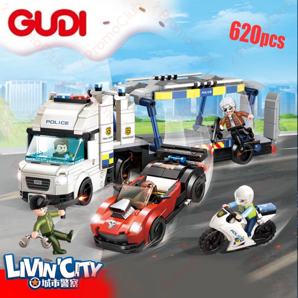 Лего конструктор POLICE BUS 11006- 620части, GUDI, 6+