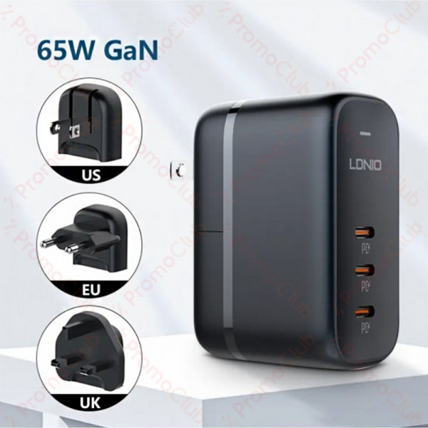 Заряднo Устройство с кабел LDNIO US/EU/UK 3 USB-C