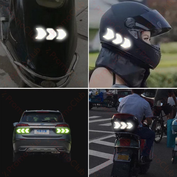 12бр Светлоотразителен самозалепващ се стикер за автомобил – А-3322, white