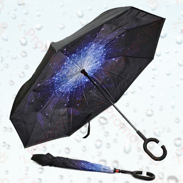 Ветроупорен затварящ се наобратно чадър COOLBRELLA - GALAXY 41682 здрав и удобен