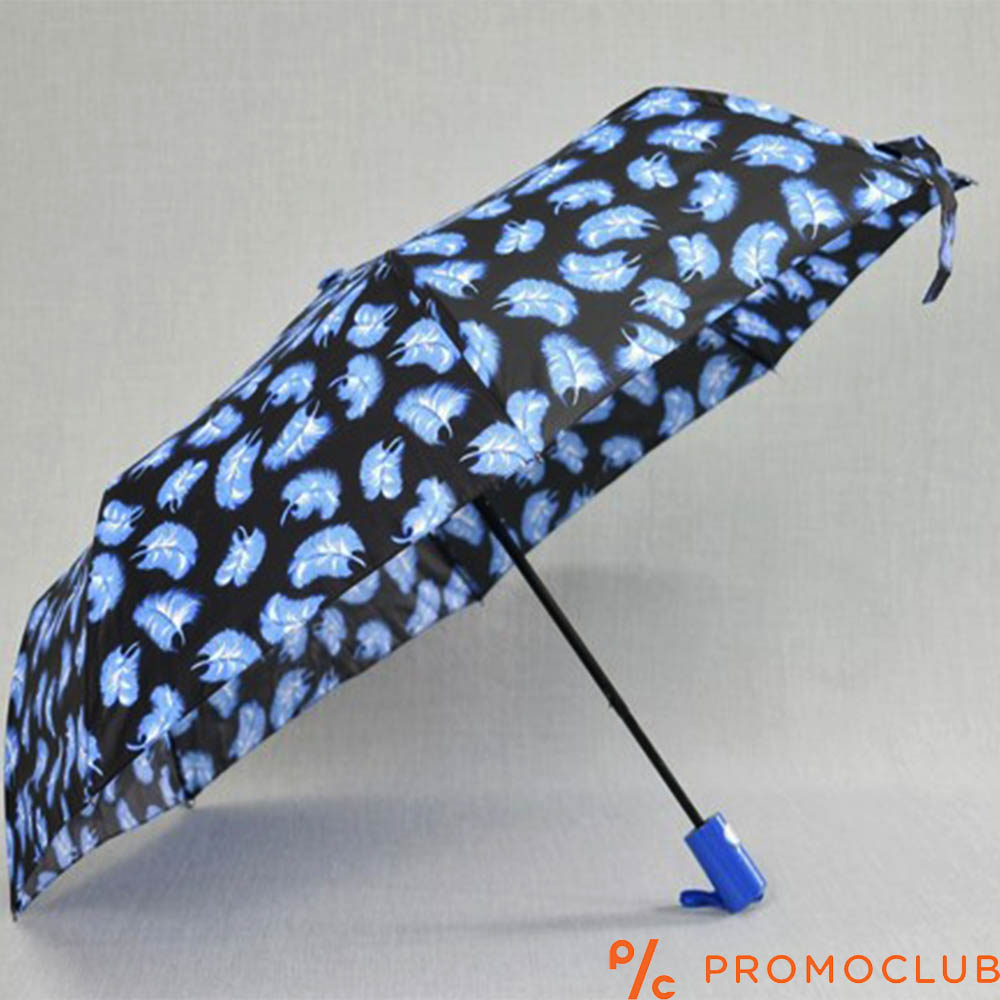 Дамски чадър на тъмно сини пера 22700