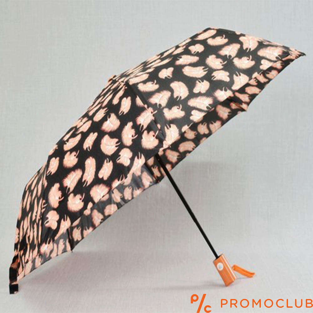Дамски чадър на оранжеви пера 22700