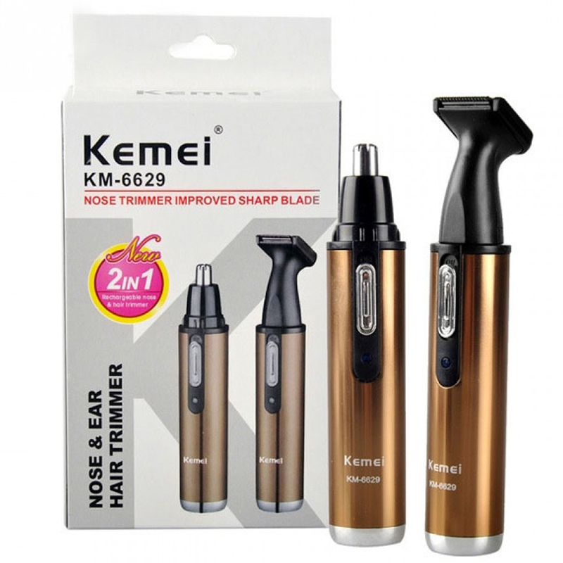 Прецизен акумулаторен тример KEMEI KM-6629 2в1 за стайлинг на лице, врат, нос, интим и др.