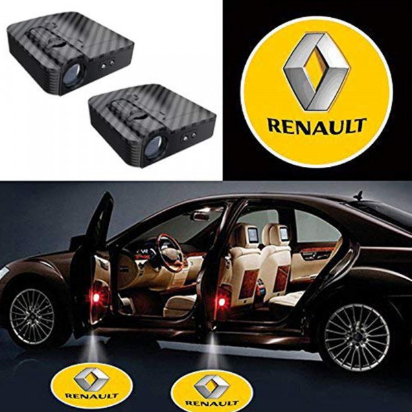 Безжични RENAULT странични светлини за врата на кола, 2 броя, LED лого