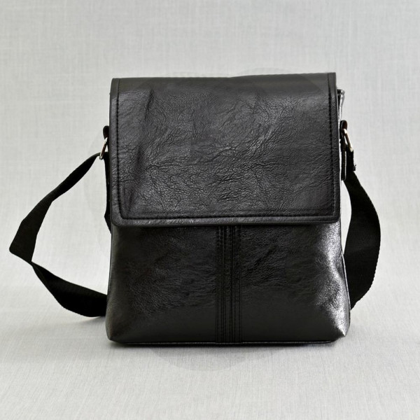 Стилна мъжка чанта от еко кожа BLACK 1398