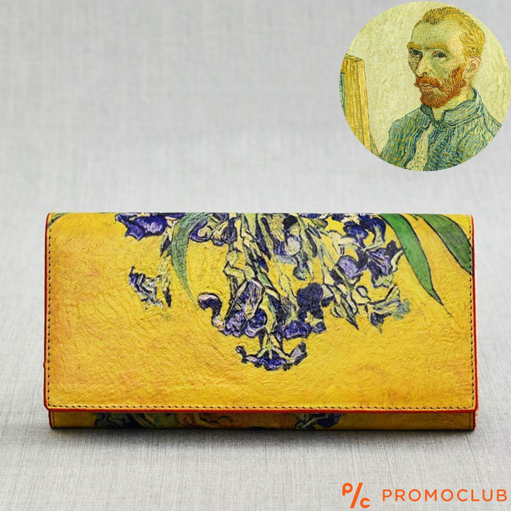 ЛУКС портфейл Ван Гог от естествена кожа и ръчна изработка, 456-4