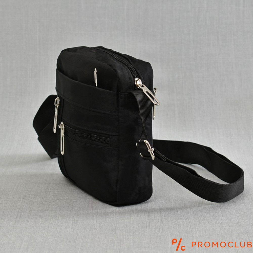 Мъжка чанта от текстил и регулируема дръжка за през рамо BLACK 9882