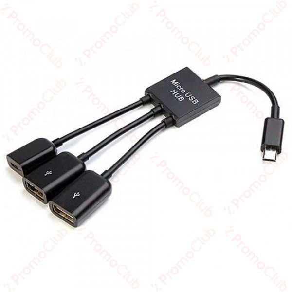 3в1 Type-C Конвертор към 2 порта на USB и 1 вход Micro USB