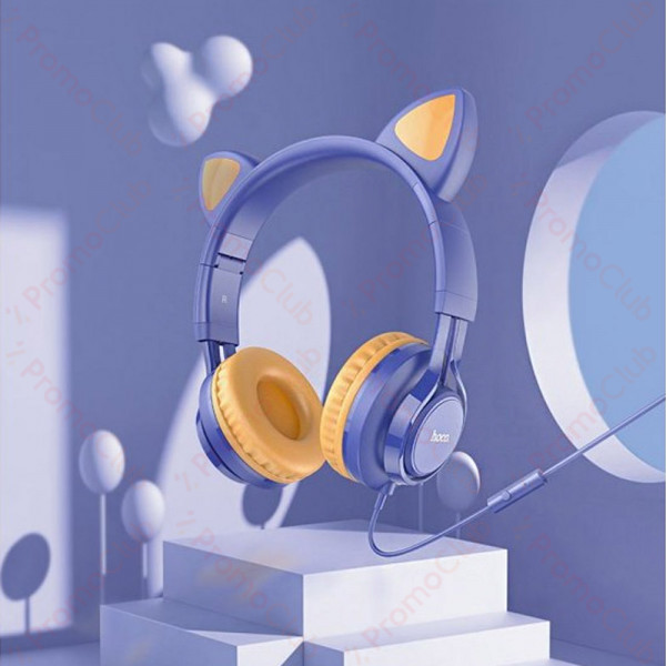 Сладурски слушалки котенце 😻 HOCO W36 - MIDNIGHT BLUE