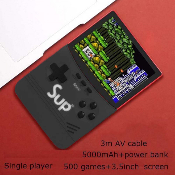Уникална Sup конзола 500 игри в 1 цветна конзола RETRO SUP GAME BOX, черна, 3.5 инча