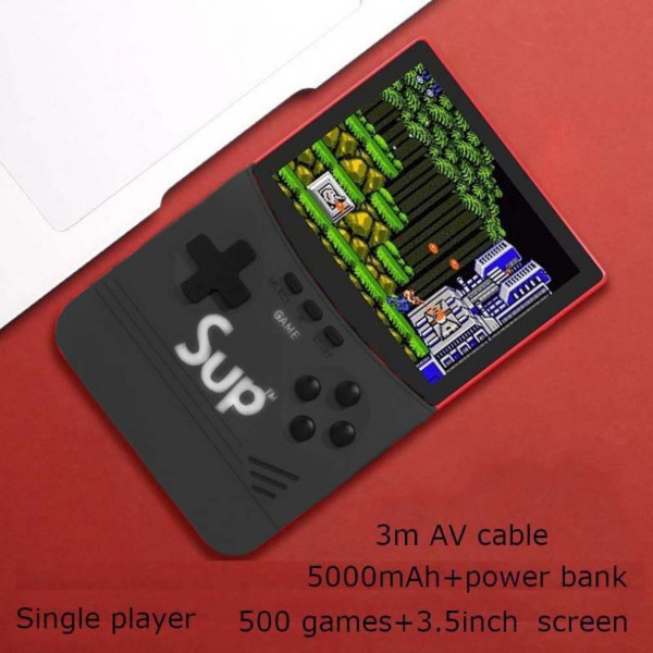 Уникална Sup конзола 500 игри в 1 цветна конзола RETRO SUP GAME BOX, черна, 3.5 инча